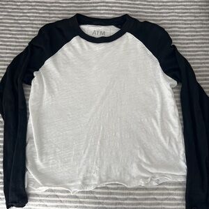 ATM Anthony Thomas Melillo Black and White Long Sleeve Tee